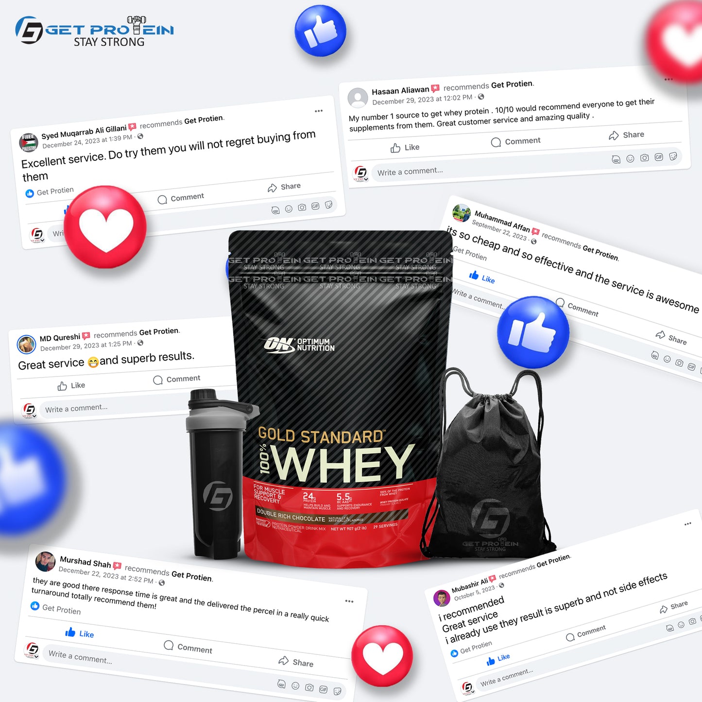 Optimum Nutrition Whey Protien With Package